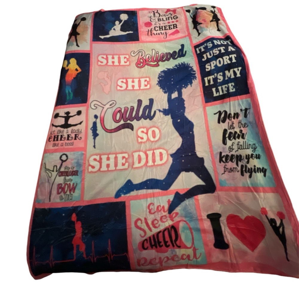 New! Cheer throw blanket 80”X60” polyester